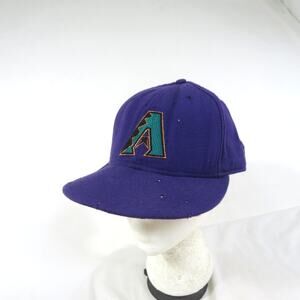 90s AZ Diamondbacks New Era 59 Fifty Hat Baseball Purple Fitted Sz 7.5 7 1/2